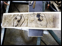 Kopfplattenfurnier schleifen